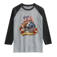 Patriotic Floral Baseball Raglan Shirt USA 250th Anniversary Gift