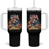 Patriotic Floral Baseball Tumbler With Handle USA 250th Anniversary Gift