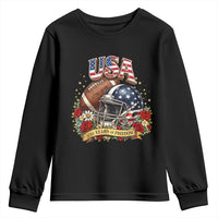 Patriotic Floral Baseball Youth Sweatshirt USA 250th Anniversary Gift