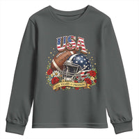 Patriotic Floral Baseball Youth Sweatshirt USA 250th Anniversary Gift