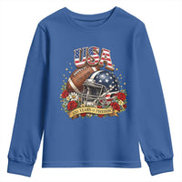 Patriotic Floral Baseball Youth Sweatshirt USA 250th Anniversary Gift