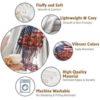 Patriotic Basketball Drip Throw Blanket USA 250th Anniversary Gift
