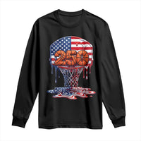 Patriotic Basketball Drip Long Sleeve Shirt USA 250th Anniversary Gift