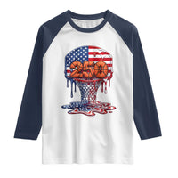 Patriotic Basketball Drip Raglan Shirt USA 250th Anniversary Gift