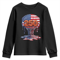 Patriotic Basketball Drip Youth Sweatshirt USA 250th Anniversary Gift