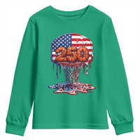 Patriotic Basketball Drip Youth Sweatshirt USA 250th Anniversary Gift