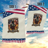 Firefighter USA 250th Anniversary Gift Patriotic Garden Flag 250 Years Of Courage