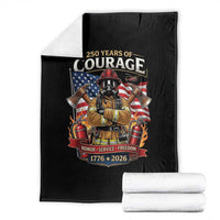 Patriotic Firefighter 250 Years Of Courage USA Anniversary Gift Throw Blanket