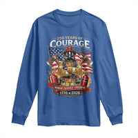 Patriotic Firefighter 250 Years Of Courage USA Anniversary Gift Long Sleeve Shirt