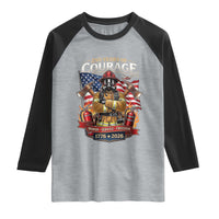 Patriotic Firefighter 250 Years Of Courage USA Anniversary Gift Raglan Shirt