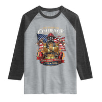 Patriotic Firefighter 250 Years Of Courage USA Anniversary Gift Raglan Shirt