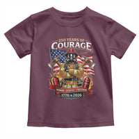 Patriotic Firefighter 250 Years Of Courage USA Anniversary Gift Toddler T Shirt