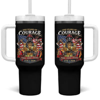 Patriotic Firefighter 250 Years Of Courage USA Anniversary Gift Tumbler With Handle