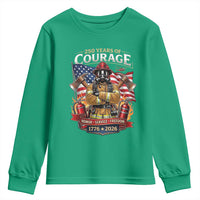 Patriotic Firefighter 250 Years Of Courage USA Anniversary Gift Youth Sweatshirt