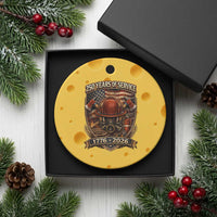 Patriotic Firefighter 250 Years Of Service USA Anniversary Gift Ceramic Ornament