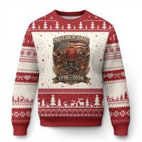 Patriotic Firefighter 250 Years Of Service USA Anniversary Gift Ugly Christmas Sweater