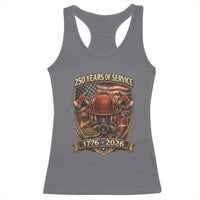 Patriotic Firefighter 250 Years Of Service USA Anniversary Gift Racerback Tank Top