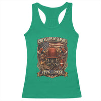 Patriotic Firefighter 250 Years Of Service USA Anniversary Gift Racerback Tank Top