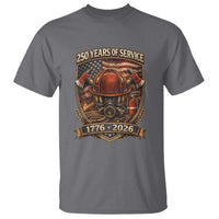 Patriotic Firefighter 250 Years Of Service USA Anniversary Gift T Shirt