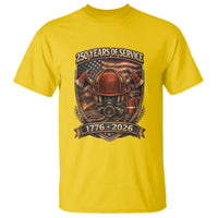 Patriotic Firefighter 250 Years Of Service USA Anniversary Gift T Shirt