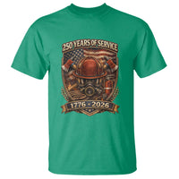 Patriotic Firefighter 250 Years Of Service USA Anniversary Gift T Shirt