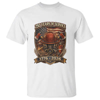 Patriotic Firefighter 250 Years Of Service USA Anniversary Gift T Shirt