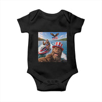 Patriotic Bigfoot Squad Chill Summer Vacation Graphic Baby Onesie