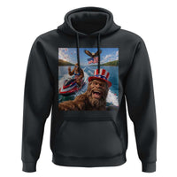 Patriotic Bigfoot Squad Chill Summer Vacation Graphic Hoodie