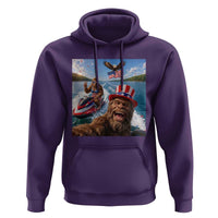 Patriotic Bigfoot Squad Chill Summer Vacation Graphic Hoodie