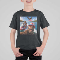 Patriotic Bigfoot Squad Chill Summer Vacation Graphic T Shirt For Kid