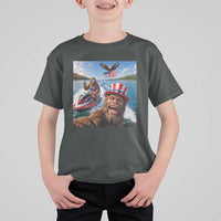 Patriotic Bigfoot Squad Chill Summer Vacation Graphic T Shirt For Kid