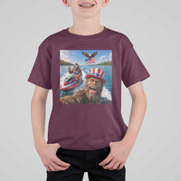 Patriotic Bigfoot Squad Chill Summer Vacation Graphic T Shirt For Kid