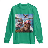 Patriotic Bigfoot Squad Chill Summer Vacation Graphic Long Sleeve Shirt