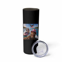 Patriotic Bigfoot Squad Chill Summer Vacation Graphic Skinny Tumbler