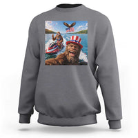 Patriotic Bigfoot Squad Chill Summer Vacation Graphic Sweatshirt
