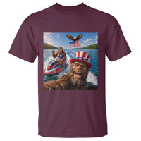 Patriotic Bigfoot Squad Chill Summer Vacation Graphic T Shirt