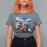 Patriotic Bigfoot Squad Chill Summer Vacation Graphic T Shirt For Women
