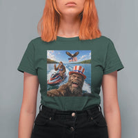 Patriotic Bigfoot Squad Chill Summer Vacation Graphic T Shirt For Women
