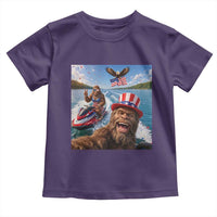 Patriotic Bigfoot Squad Chill Summer Vacation Graphic Toddler T Shirt