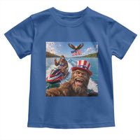 Patriotic Bigfoot Squad Chill Summer Vacation Graphic Toddler T Shirt