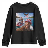 Patriotic Bigfoot Squad Chill Summer Vacation Graphic Youth Sweatshirt