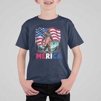 Funny Patriotic Sexy Bigfoot T Shirt For Kid Merica USA 250th Anniversary