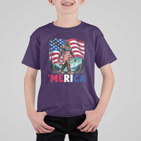 Funny Patriotic Sexy Bigfoot T Shirt For Kid Merica USA 250th Anniversary