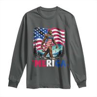 Funny Patriotic Sexy Bigfoot Long Sleeve Shirt Merica USA 250th Anniversary