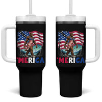 Funny Patriotic Sexy Bigfoot Tumbler With Handle Merica USA 250th Anniversary