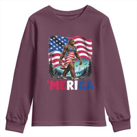 Funny Patriotic Sexy Bigfoot Youth Sweatshirt Merica USA 250th Anniversary