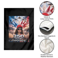 Funny Doll Face Meme 4th Of July Garden Flag USA Freedom Jet Fighter Graphic