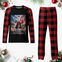 Funny Doll Face Meme 4th Of July Plaid Pajama Set USA Freedom Jet Fighter Graphic
