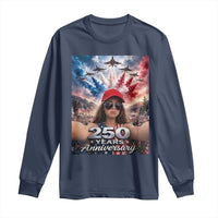 Funny Doll Face Meme 4th Of July Long Sleeve Shirt USA Freedom Jet Fighter Graphic