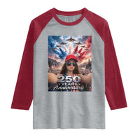 Funny Doll Face Meme 4th Of July Raglan Shirt USA Freedom Jet Fighter Graphic